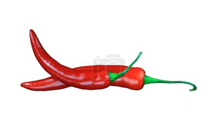 Photo for Red hot chili peppers isolated on white background, - Royalty Free Image