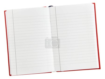Photo for Blank open notebook isolated on white background, - Royalty Free Image