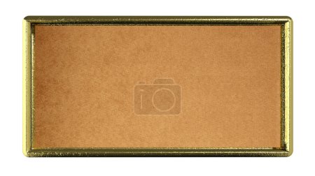 Photo for Golden photo frame empty isolated on white transparent background - Royalty Free Image