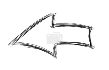 Photo for Hand drawn arrow isolated on white transparent background - Royalty Free Image