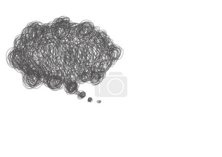 Photo for Hand drawn cloud or bubble speech isolated on white transparent background - Royalty Free Image