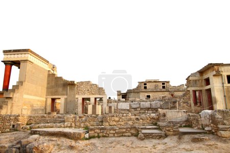 Knossos palace archaeological site Crete Greece isolated on white transparent background