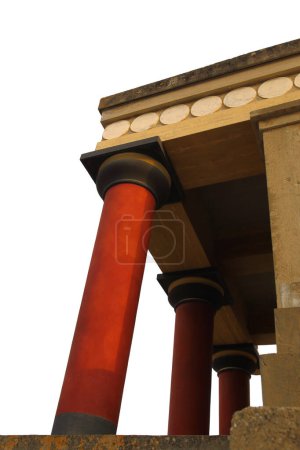 Photo for Knossos palace archaeological site Crete Greece isolated on white transparent background - Royalty Free Image