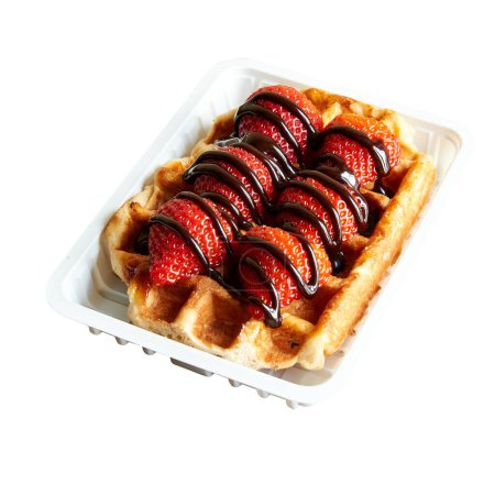 Photo for Liege waffle in packaging isolated on white background with clipping path - Royalty Free Image