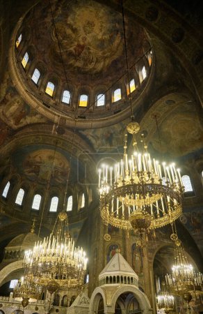 Foto de Bulgaria, Sofía; los interiores de la Catedral Alexander Nevskij - Imagen libre de derechos