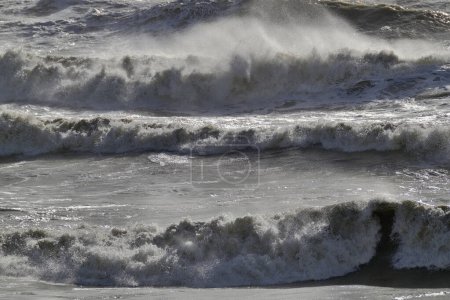 Photo for Italy, Sicily Channel, rough Mediterranean sea in winter - Royalty Free Image