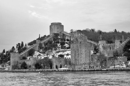 Turkey, Istanbul, the Rumeli Fortress seen from the Bosphorus Channel, built by Mehmet the Conqueror in 1452 to control and protect the Channel