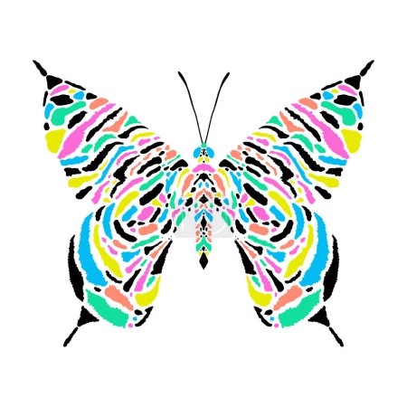 Illustration for Butterfly with tiger print on white background. - Royalty Free Image