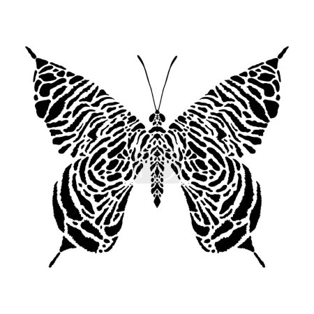 Illustration for Butterfly with tiger print on white background. - Royalty Free Image