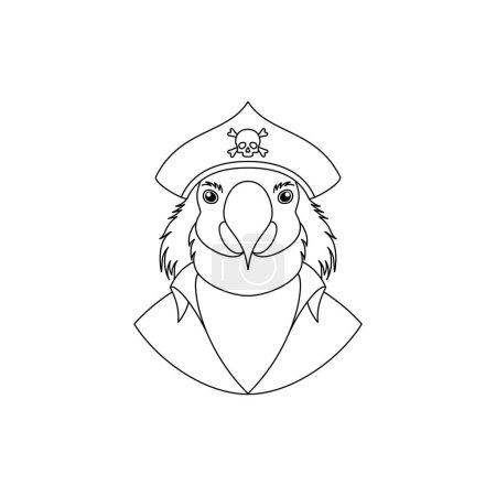 Illustration for An icon of a parrot pirate wearing a hat. - Royalty Free Image