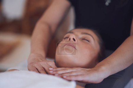 Photo for Woman having japan style face massage in salon. High quality photo - Royalty Free Image