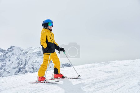 Photo for Picture of happy boy in skies Madonna di Campiglio. High quality photo - Royalty Free Image
