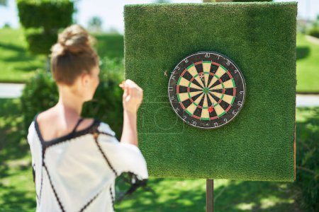 Photo for Photo of relaxing vacation in Egypt Hurghada playing darts. High quality photo - Royalty Free Image