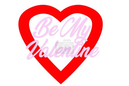 Photo for Heart and be my valentine text. valentine's day concept - Royalty Free Image