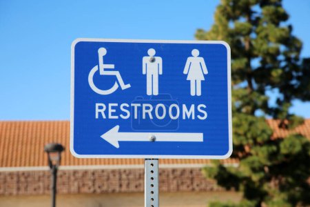 Photo for Close-up shot of restrooms sign board - Royalty Free Image