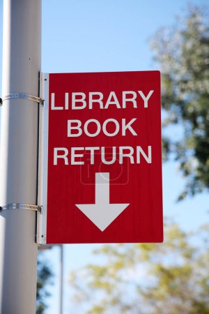 Foto de Sign library book return - Imagen libre de derechos