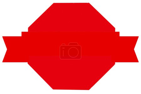 Téléchargez les photos : Étiquette rouge sur fond blanc - en image libre de droit