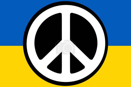Photo for Flag of  ukraine with peace sign - Royalty Free Image