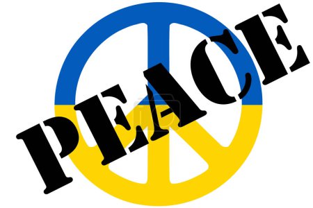 Foto de Peace sign with flag of  ukraine - Imagen libre de derechos
