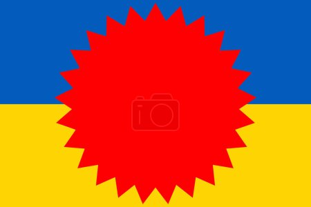 Téléchargez les photos : Flag of  ukraine  with   red label - en image libre de droit