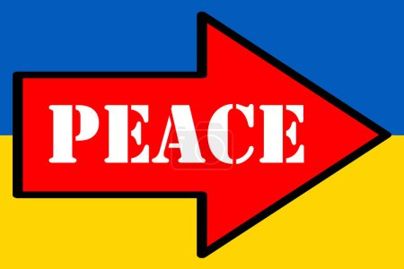 Téléchargez les photos : Flag of  ukraine  with   peace arrow - en image libre de droit