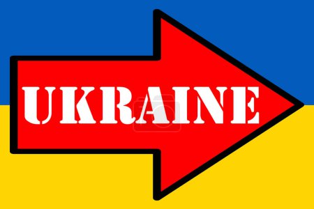 Téléchargez les photos : Ukraine text on  arrow isolated on white background - en image libre de droit