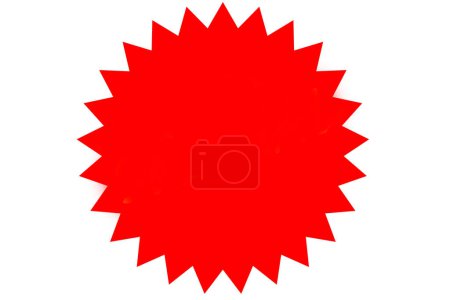 Téléchargez les photos : Badge rouge avec un fond blanc - en image libre de droit