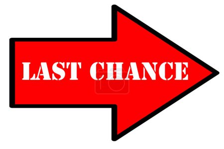Téléchargez les photos : Last chance text on red arrow isolated on white background - en image libre de droit