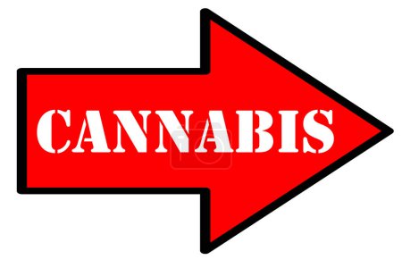 Téléchargez les photos : Cannabis text on  arrow isolated on white background - en image libre de droit