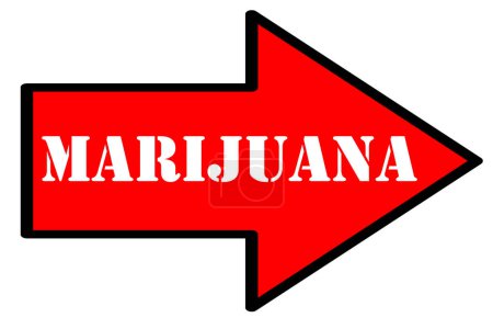 Téléchargez les photos : Marijuana text on  arrow isolated on white background - en image libre de droit