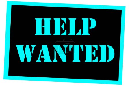 Photo for Help wanted text. label - Royalty Free Image