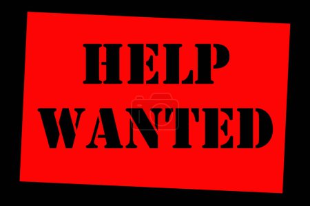 Photo for Help wanted text. label - Royalty Free Image