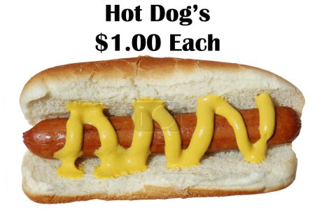 Foto de Hot dog with  sausage with price - Imagen libre de derechos
