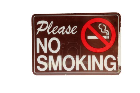 Photo for Close-up shot of please no smoking isolated on white - Royalty Free Image