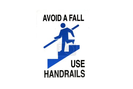 Téléchargez les photos : Plan rapproché pour éviter les chutes utiliser des mains courantes isolées sur blanc - en image libre de droit