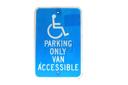Photo for Close-up shot of disabled parking only isolated on white - Royalty Free Image
