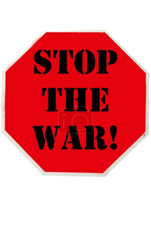 Téléchargez les photos : Arrêter le signe de guerre isolé sur blanc - en image libre de droit