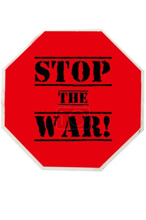 Foto de Stop the war sign isolated on white - Imagen libre de derechos