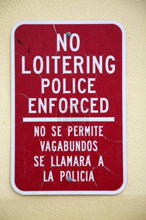 Photo for NO LOITERING sign. No Loitering Police Enforced sign. Warning sign - Royalty Free Image
