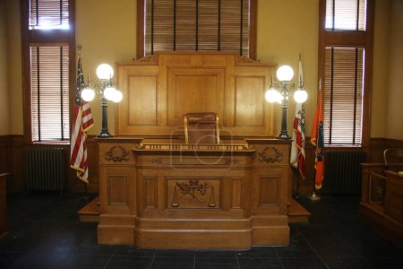 Téléchargez les photos : Santa Ana, California USA - 1-19-2022: Santa Ana, Orange County California, Courthouse built in 1889. Court Room and Offices. Preserved as a Museum for tourist and visitors. - en image libre de droit