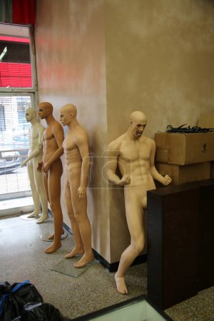 Photo for Mannequins. Naked Mannequins in a clothing store.  mannequins without clothes in a shop. Naked plastic dummies  in a store. - Royalty Free Image