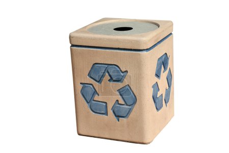 Photo for Recycle Bin. Trash Can. Garbage Can. Recycle container. Ecology concept. recycle bin icon. Save the earth. Do not litter. Recycle today. Waste management. garbage bin to save the world. Isolated. - Royalty Free Image