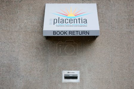 Photo for Placentia, California - USA - 3-8-2023: Placentia Library Book Return . People can return books borrowed to the Library through the Book Return any time they are available. - Royalty Free Image