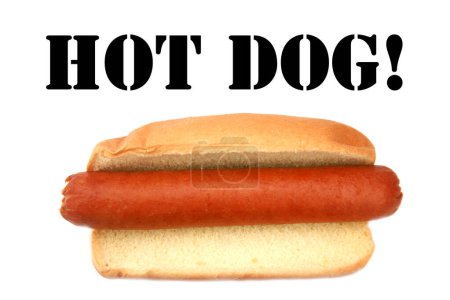 Foto de Hot dog con salchicha aislada sobre fondo blanco - Imagen libre de derechos