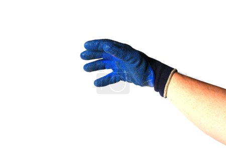 Photo for Mans Hand wearing Construction Safety Gloves - Royalty Free Image