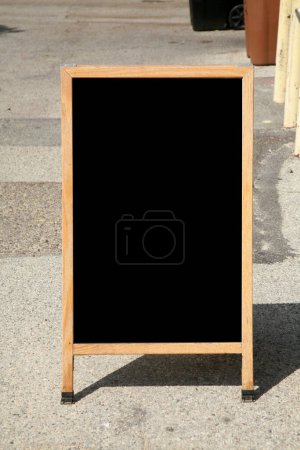 Photo for Blank black Sign. Blank black Billboard Sign. Room for text. Room for images. Blank Sign for Advertising or Information. Advertising billboard. Blank sign. Empty vintage billboard. Space for Info. - Royalty Free Image