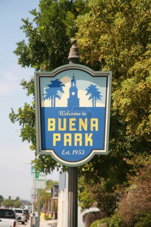 Téléchargez les photos : Buena Park, Californie, ÉTATS-UNIS : Panneau d'entrée de Buena Park, Californie - en image libre de droit