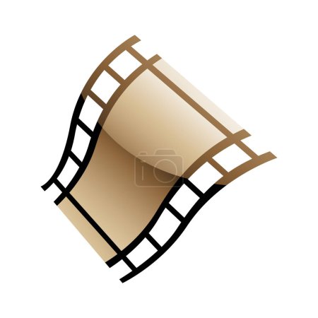 Téléchargez les photos : Bobine de film beige sur fond blanc - en image libre de droit