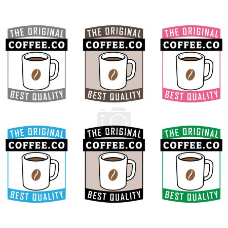 Téléchargez les photos : Tasse à café avec des icônes de fèves de café isolé sur un fond blanc - en image libre de droit