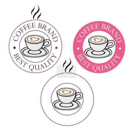 Téléchargez les photos : Coffee or Cappuccino Icon with Heart isolated on a White Background - en image libre de droit